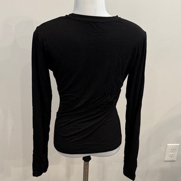 Small Black Stretchy Long Sleeve Women's Top - Picture 5 of 6